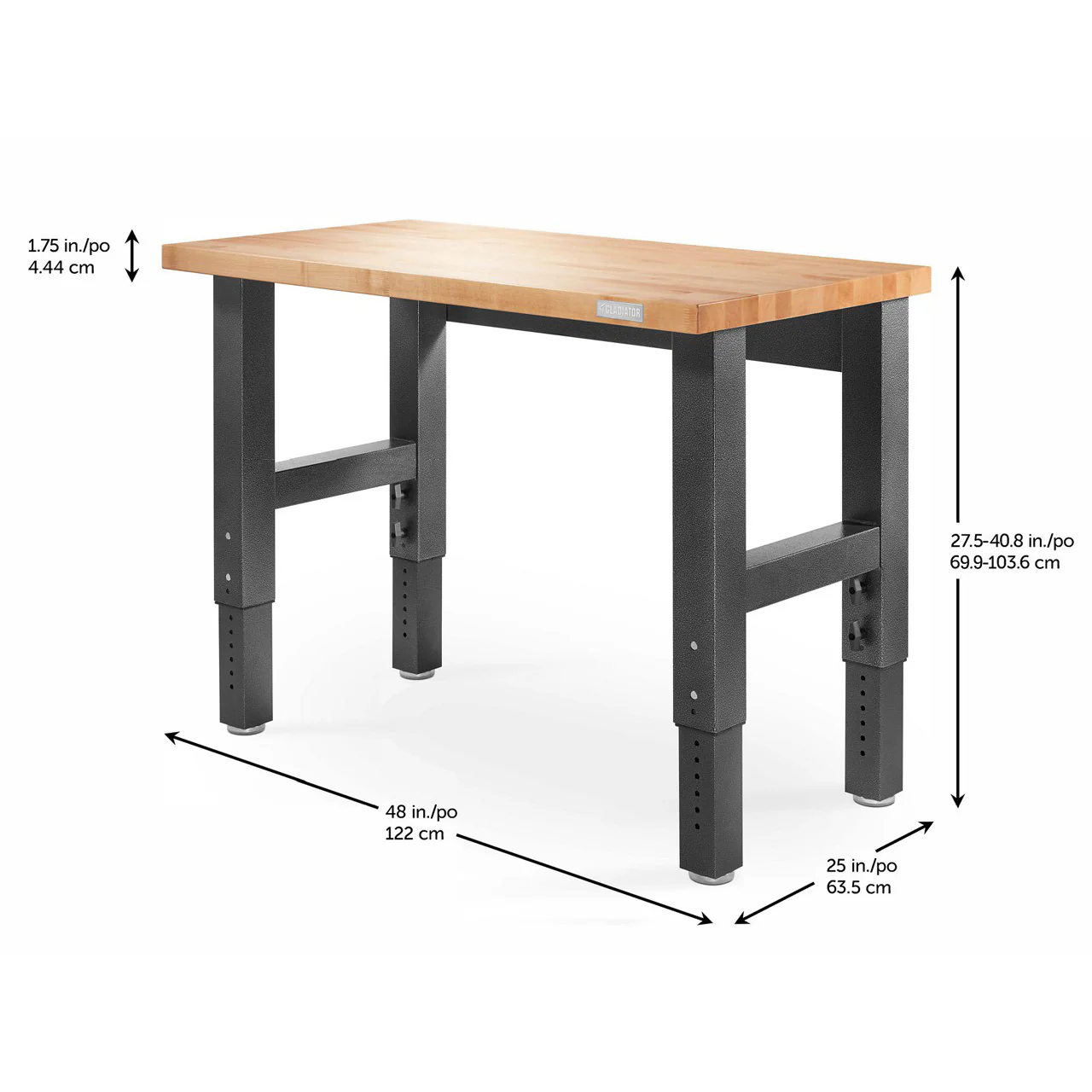 4' Adjustable Height Hardwood Workbench