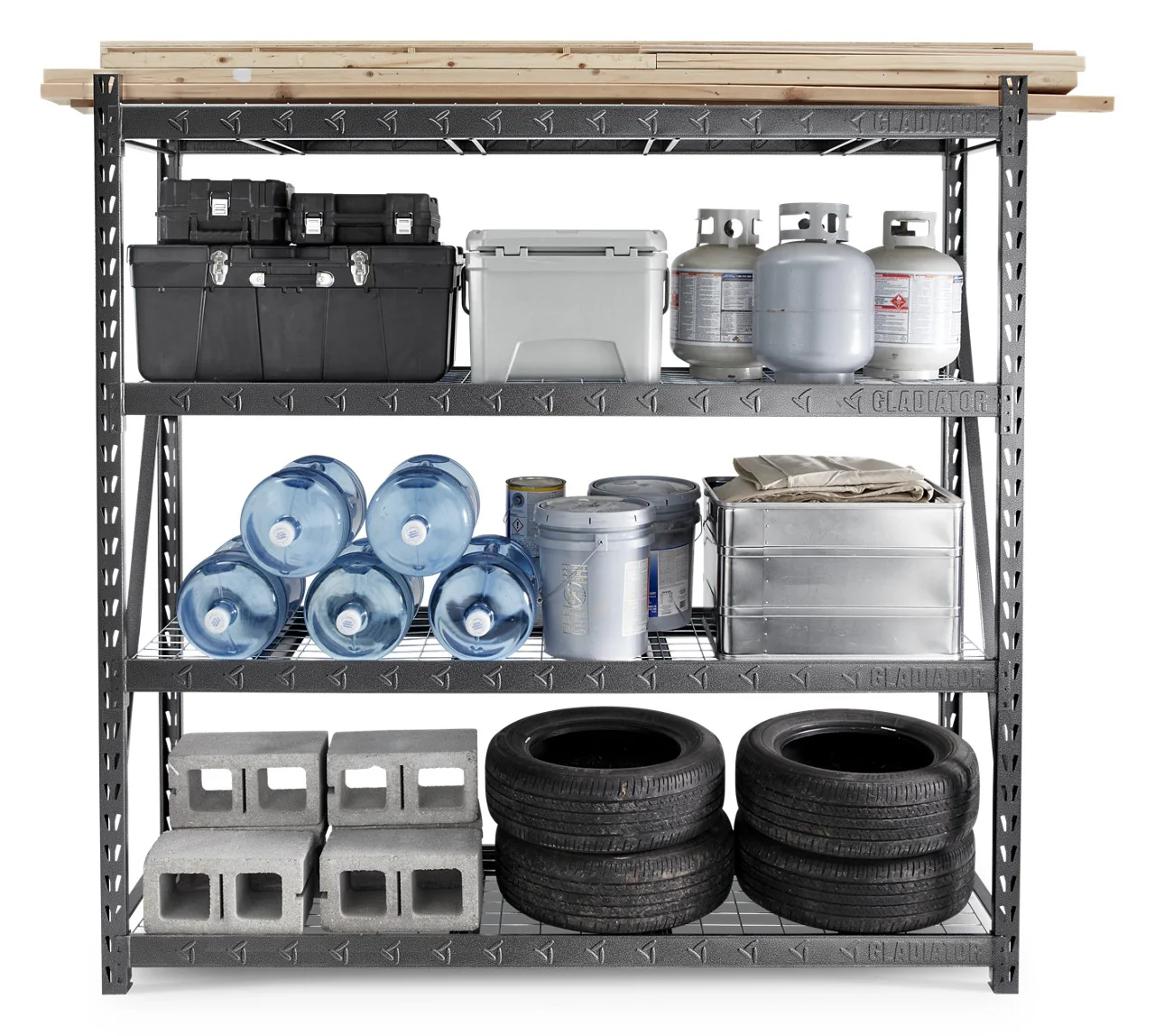 90" x 90" Heavy Duty Mega Rack with Four Adjustable Shelves