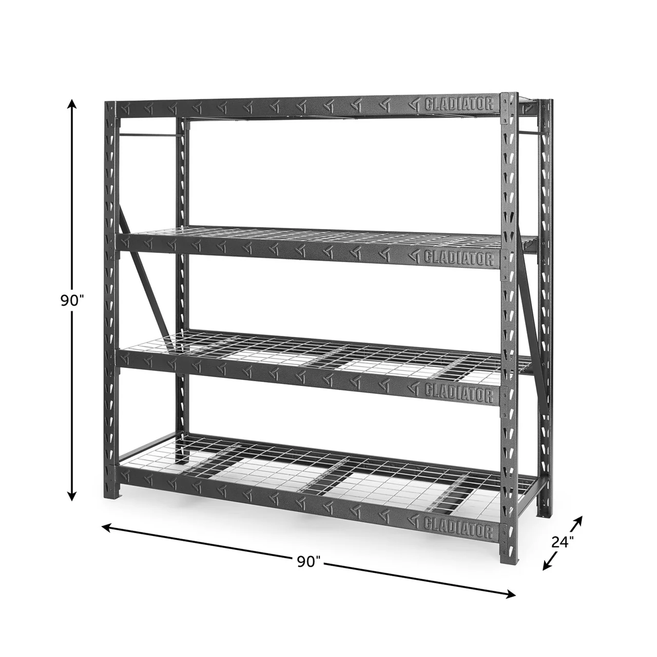 90" x 90" Heavy Duty Mega Rack with Four Adjustable Shelves