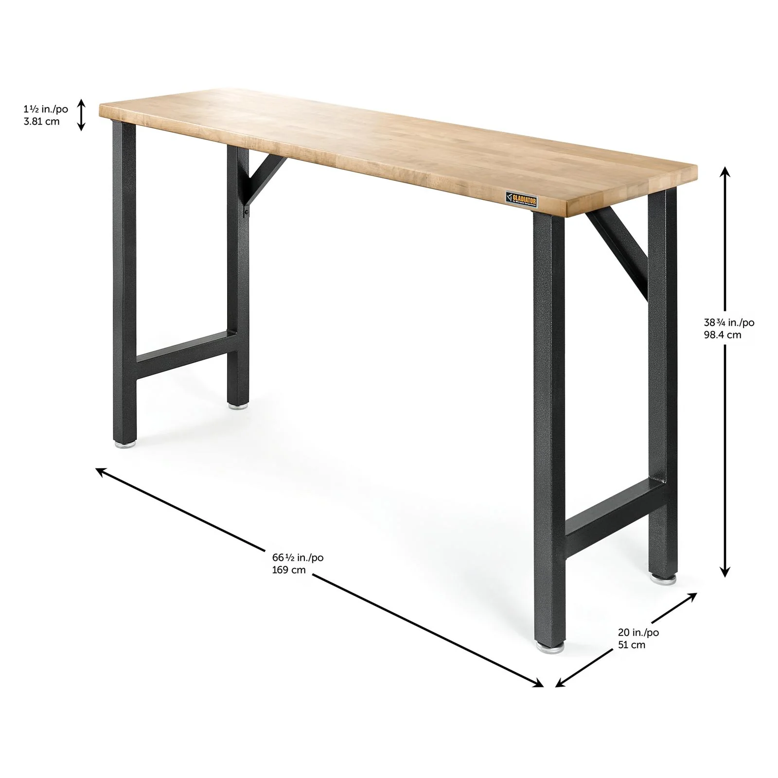 66-1/2" Wide Hardwood Modular Workbench