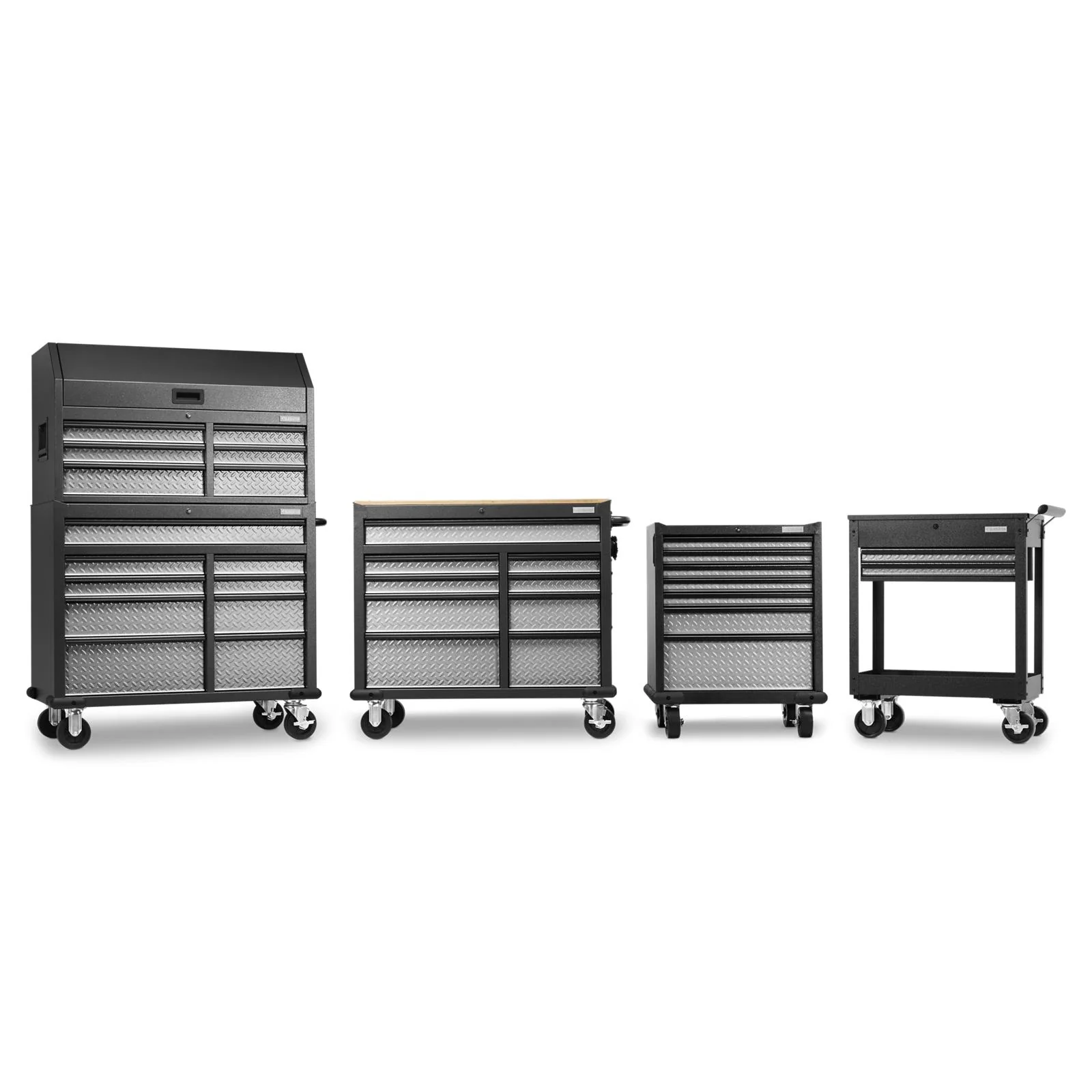 Premier 41 inch 9-drawer Mobile Tool Workbench with Solid Wood Top