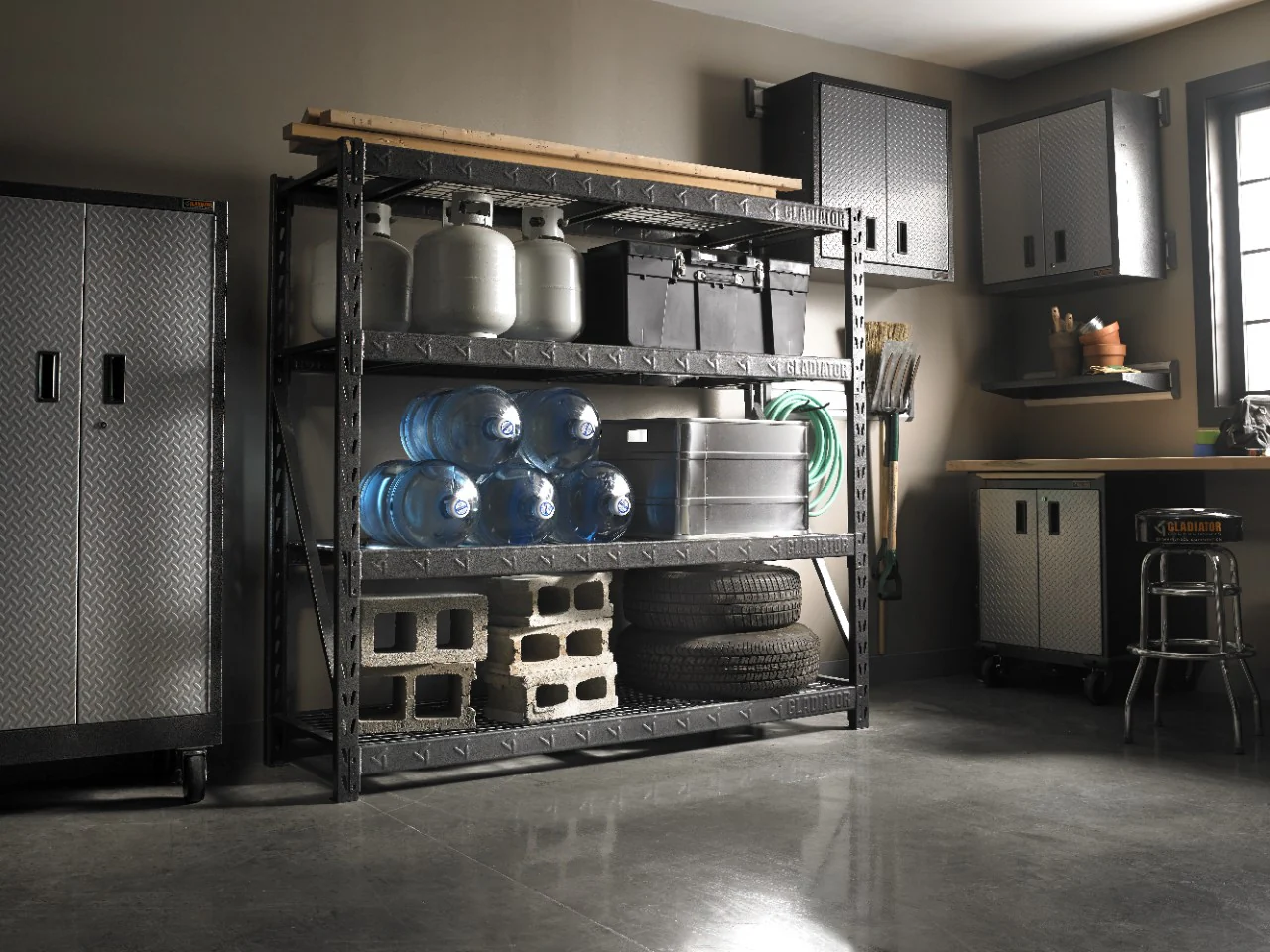 77" Wide Heavy Duty Rack with Four 24" Deep Shelves