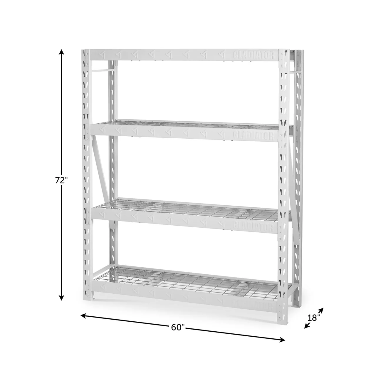 60" Wide Heavy Duty Rack with Four 18" Deep Shelves